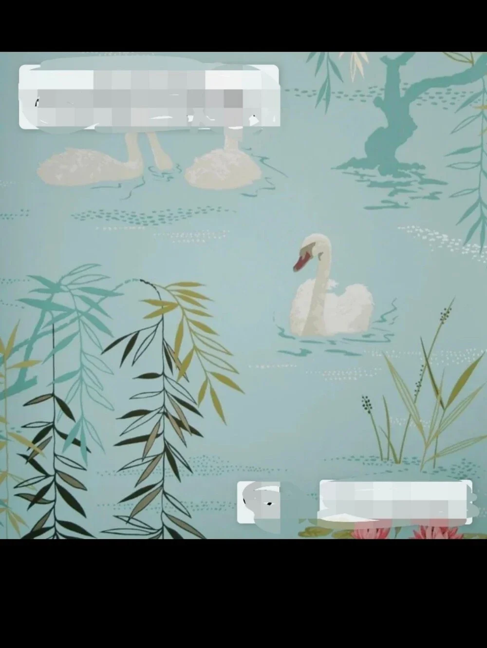 Nina Cambell 'Swan Lake' Print Luxury Wallpaper